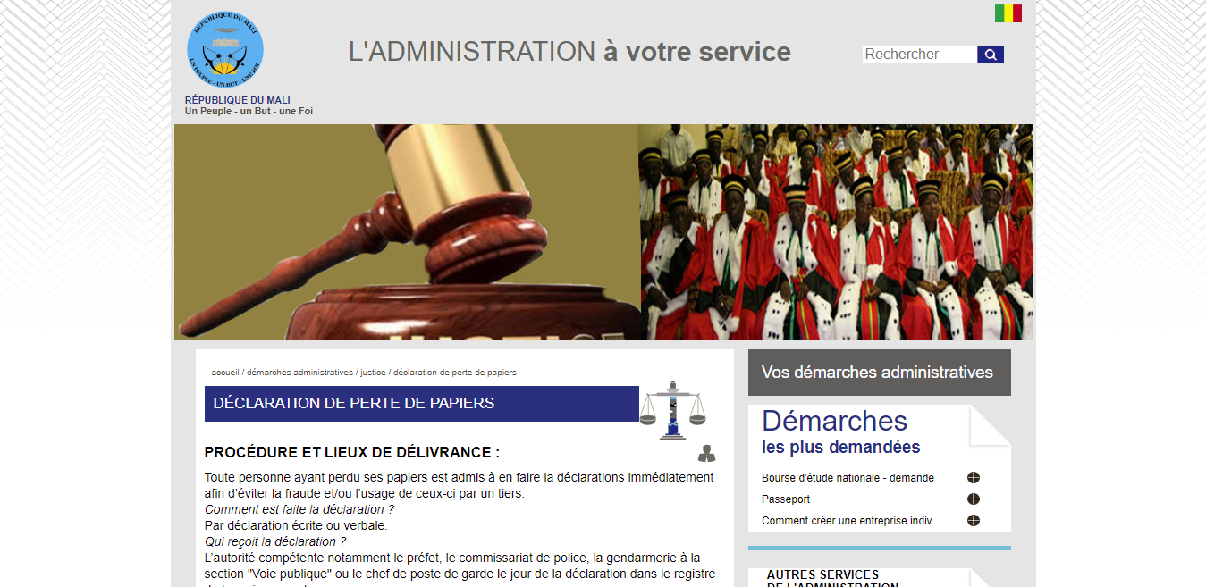 How to Declaration of Lost or Stolen Official Papers In Mali