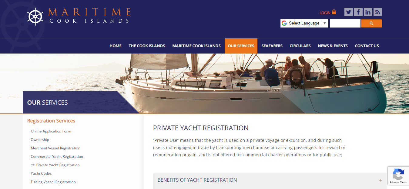 How To Register Private Yacht In Cook Islands