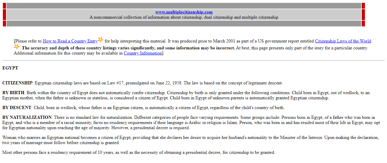 How to Apply For Renunciation of ian Nationality in Egypt