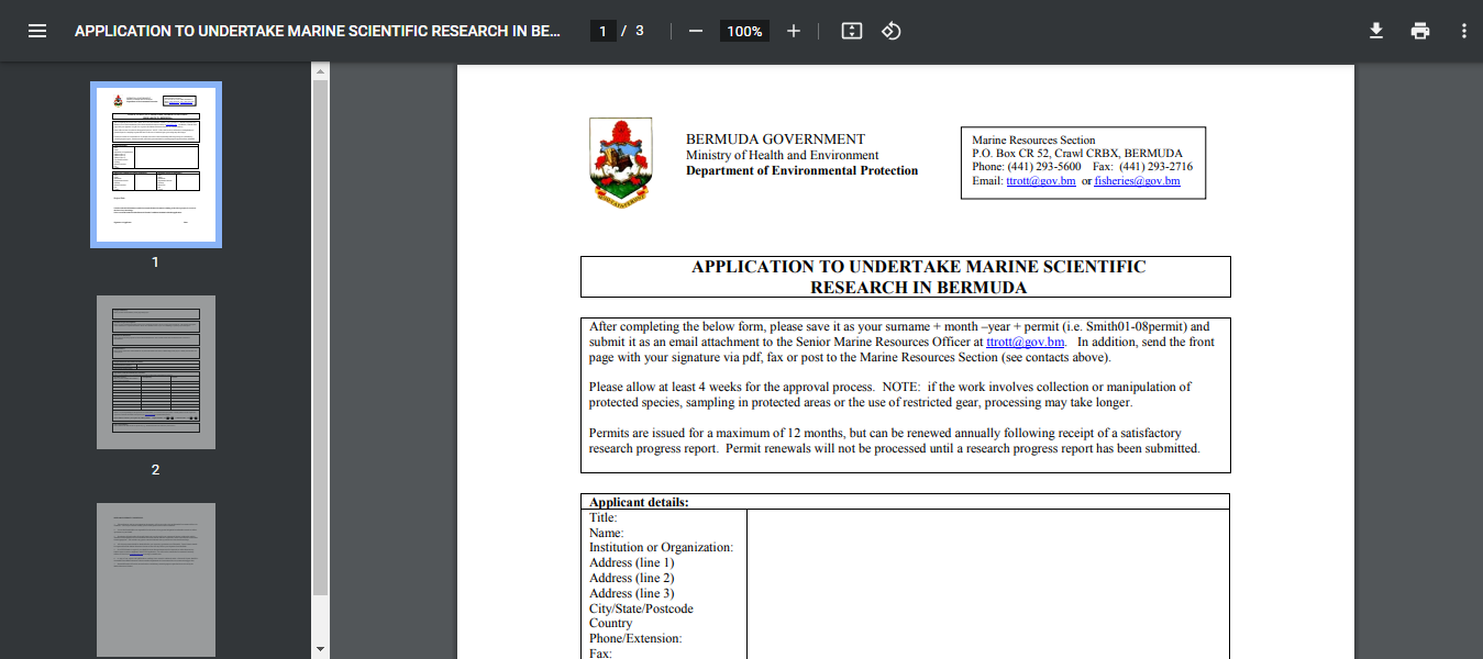 How to Apply to do Marine Scientific Research In Bermuda