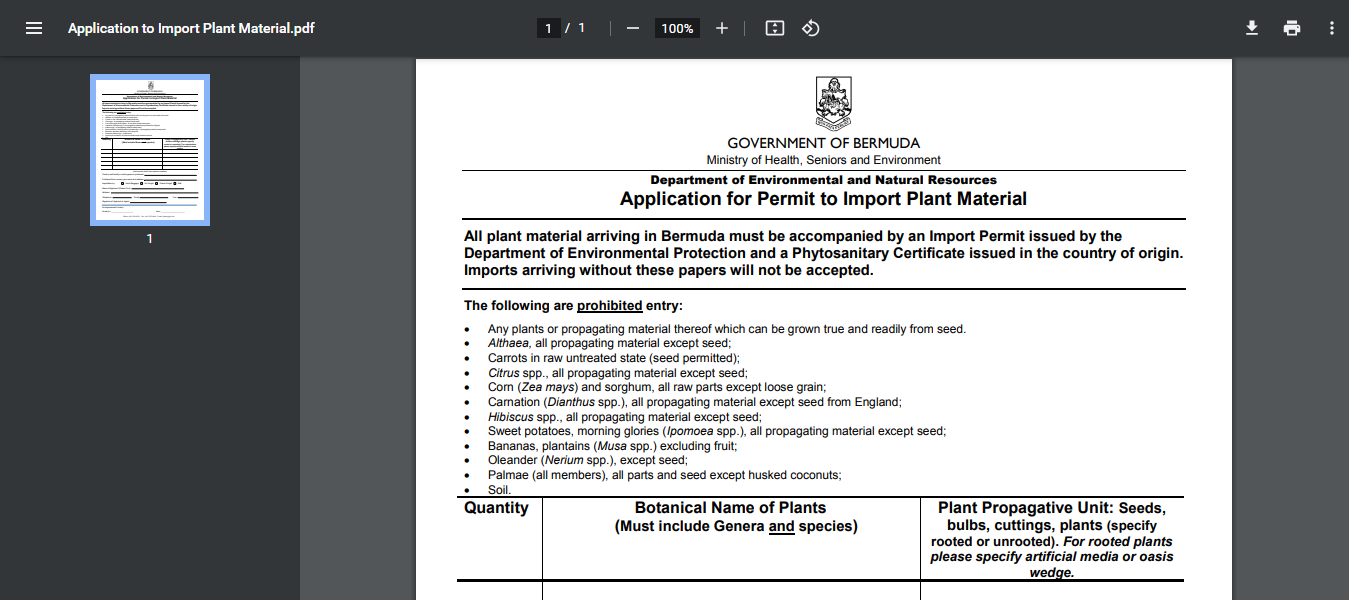How to Obtain Import Permit for Plant Material In Bermuda