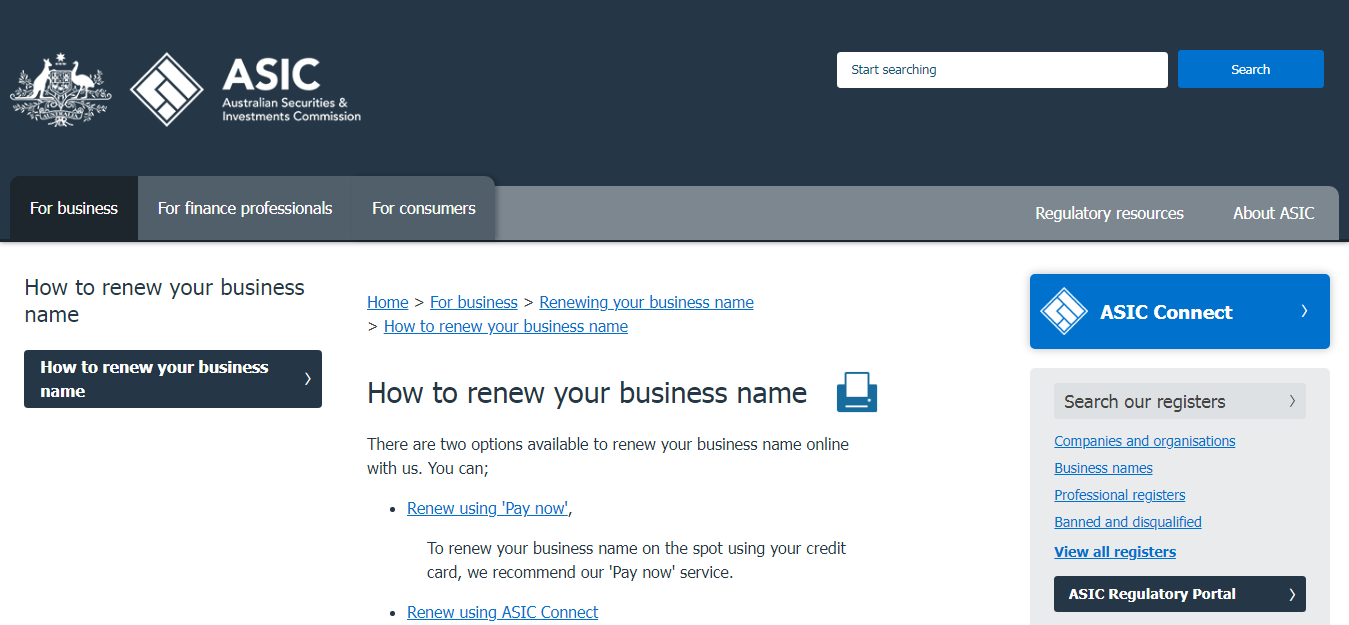 How To Renew Business Name In Australia 