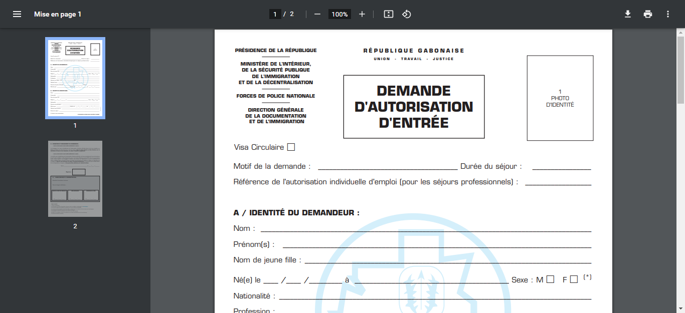 How To Apply for Entry Authorization Permit for Foreigners In Gabon
