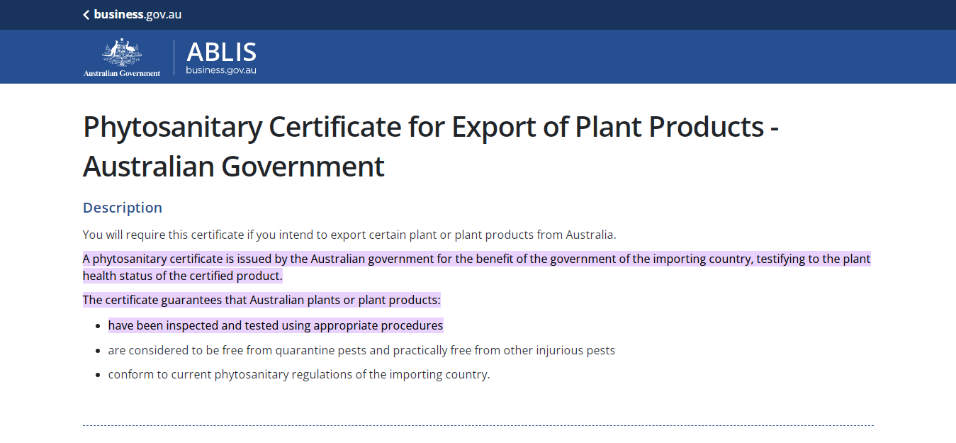 How To Apply for Phytosanitary Certificate In Australia 