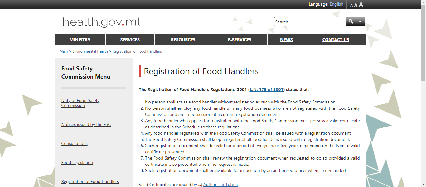 How to Register as Food Handler In Malta