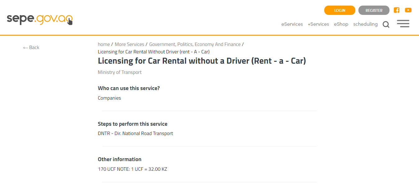 How To Obtain Licensing for Car Hire without Driver (Rent - a - Car) In Angola
