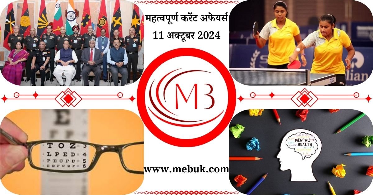 Most Important 11 October 2024 Current Affairs in Hindi mebuk